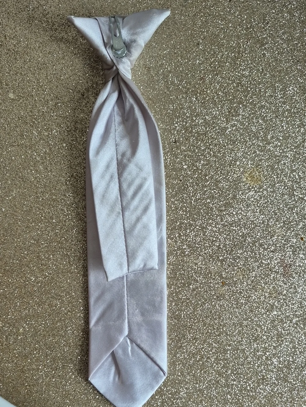 Toddler Silver Clip on Tie
